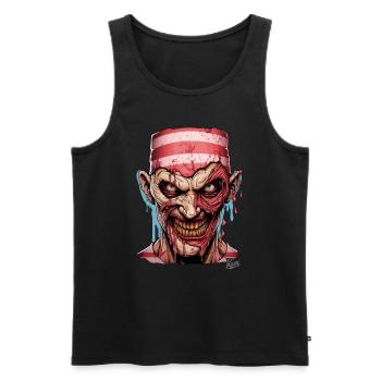 Porträt eines sehr unheimlichen Typen - Männer Premium Bio Tank Top - Schwarz - Vorne - AI Model Male 178 light (178cm)