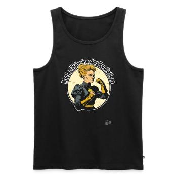 Marie - Die Heldin der Strahlung - Männer Premium Bio Tank Top - Schwarz - Vorne - AI Model Male 178 light (178cm)