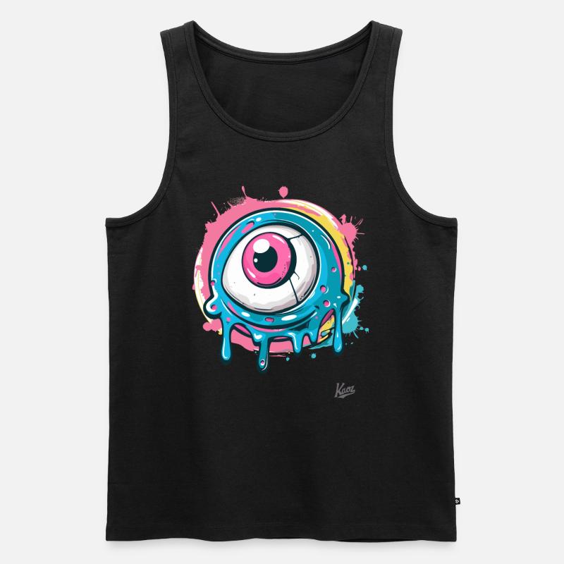 Das coole Farbspritzer-Auge - Männer Premium Bio Tank Top - Schwarz