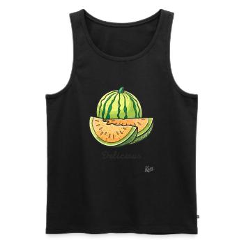 Leckere Melonen Früchte - Männer Premium Bio Tank Top - Schwarz - Vorne - Michal (187cm)