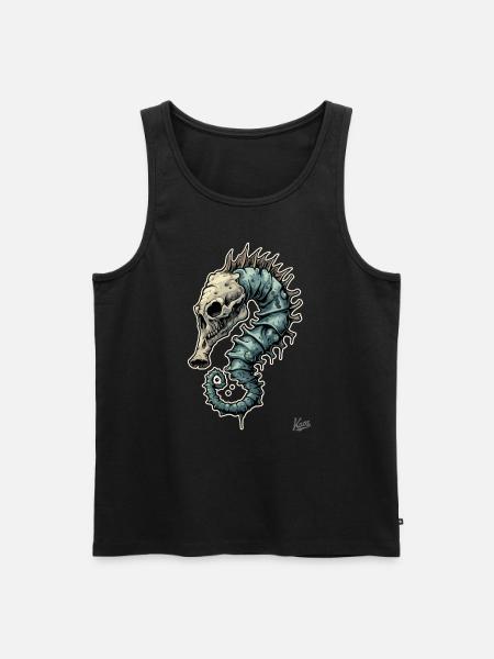 Funny, Freaky, Strange: Zombie Seahorse - Men's Premium Organic Tank Top - black