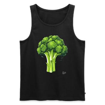 The big, bad broccoli - Men's Premium Organic Tank Top - black - Front - AI Model Male 178 light (178cm)