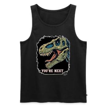 Super Aggressiver Rex Dinosaurier: Du bist Nächste - Männer Premium Bio Tank Top - Schwarz - Vorne - AI Model Male 178 light (178cm)