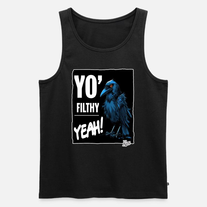 Dreckige Gruselige Krähe - Männer Premium Bio Tank Top - Schwarz