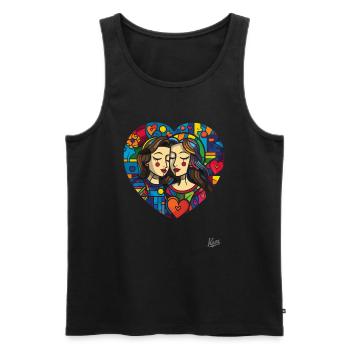 A heart full of love for lovers and hearts - Men's Premium Organic Tank Top - black - Front - Michal (187cm)