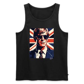 British Flag Type Chad Geezer Great Britain - Men's Premium Organic Tank Top - black - Front - AI Model Male 178 light (178cm)
