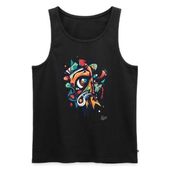 Der Abstrakte Blick der Modernen Kunst - Männer Premium Bio Tank Top - Schwarz - Vorne - AI Model Male 178 light (178cm)