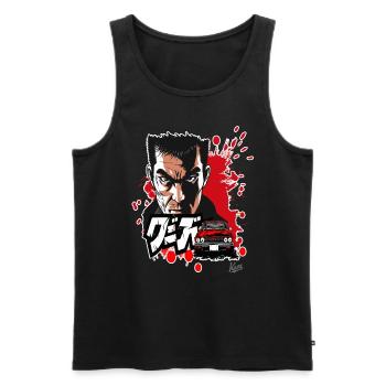 Japanischer Cartoon Kunst, Krimi Noir - Männer Premium Bio Tank Top - Schwarz - Vorne - AI Model Male 178 light (178cm)