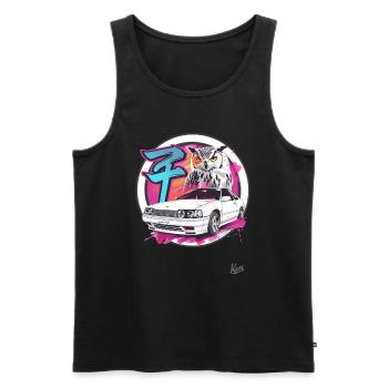 Explosion de couleurs : Owl et JDM Street Car - Débardeur bio Premium Homme - noir - Devant - Michal (187cm)