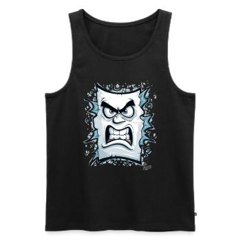 Angry face made of paper - Men's Premium Organic Tank Top - black - Front - AI Model Male 178 light (178cm)