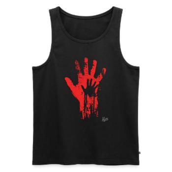 Artistic Hands: Father & Child - Men's Premium Organic Tank Top - black - Front - AI Model Male 178 light (178cm)