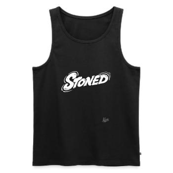 Stoned Style: Klamotten für Kiffer - Männer Premium Bio Tank Top - Schwarz - Vorne - Michal (187cm)
