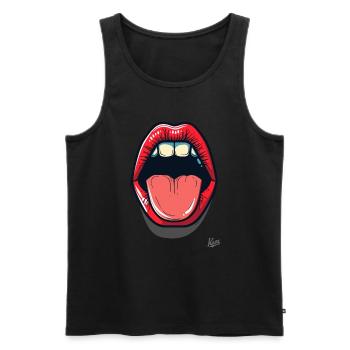 Mouth and tongue: kisses and kisses - Men's Premium Organic Tank Top - black - Front - Michal (187cm)