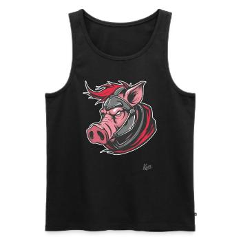 Combattre le cochon guerrier spartiate - Débardeur bio Premium Homme - noir - Devant - Michal (187cm)