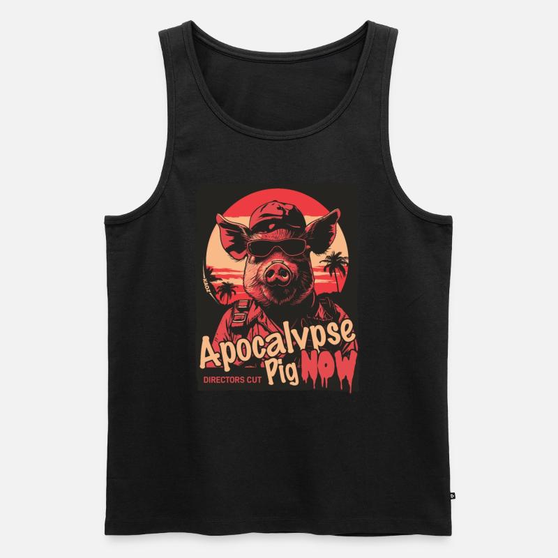 Cooles Apokalypse-Schwein jetzt - Männer Premium Bio Tank Top - Schwarz