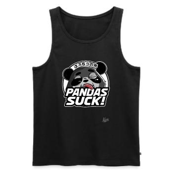 Pandas Sind Doof: Pandabär Bär - Männer Premium Bio Tank Top - Schwarz - Vorne - Michal (187cm)