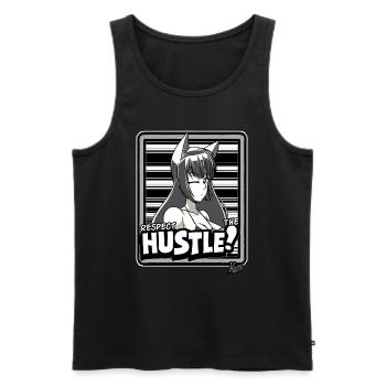Japan Cartoon Girl : Respectez l’agitation - Débardeur bio Premium Homme - noir - Devant - AI Model Male 178 light (178cm)