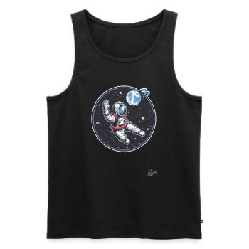 Fußball Torwart Astronaut Planet - Männer Premium Bio Tank Top - Schwarz - Vorne - AI Model Male 178 light (178cm)