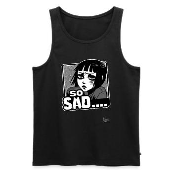 Triste Girls Club, si triste - Débardeur bio Premium Homme - noir - Devant - AI Model Male 178 light (178cm)