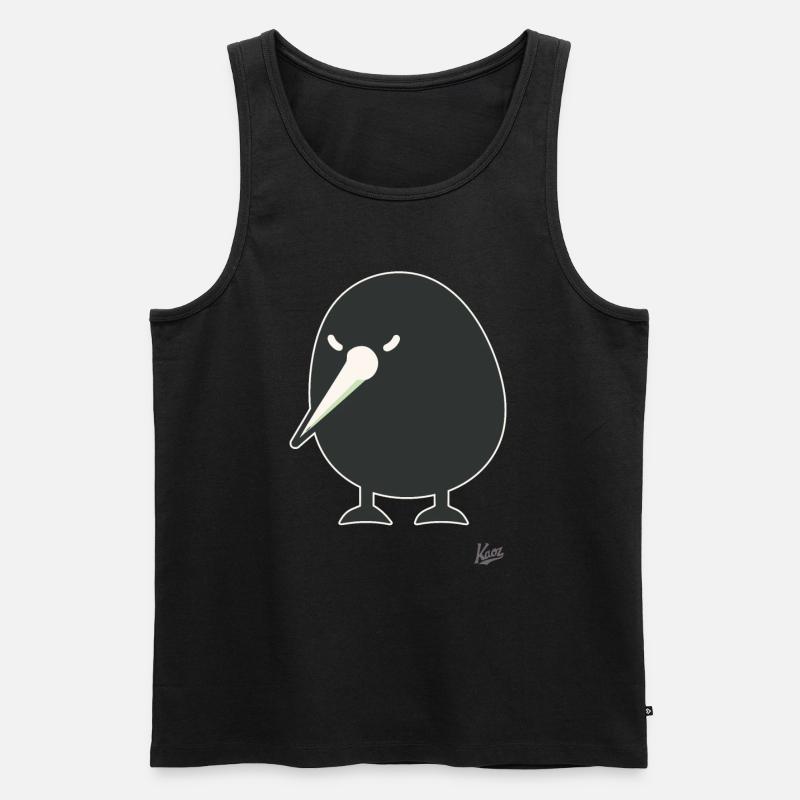 Lustiger Kiwi-Vogel - Männer Premium Bio Tank Top - Schwarz