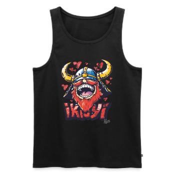 Japonais Funny Viking : un divertissement élégant - Débardeur bio Premium Homme - noir - Devant - Michal (187cm)