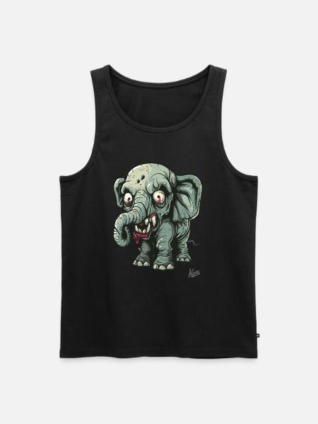 Funny Terrible Little Zombie Elephant - Men's Premium Organic Tank Top - black