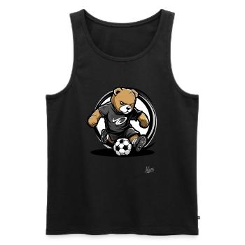 Soccer Bear - Men's Premium Organic Tank Top - black - Front - AI Model Male 178 light (178cm)