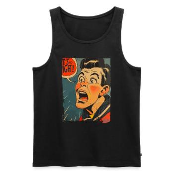 1950er Seemann Cartoon: Das ist so eng! - Männer Premium Bio Tank Top - Schwarz - Vorne - Michal (187cm)