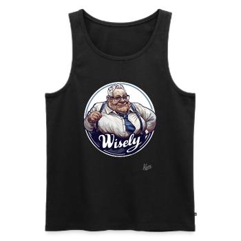 Der alte weise und kluge Mann - Männer Premium Bio Tank Top - Schwarz - Vorne - AI Model Male 178 light (178cm)