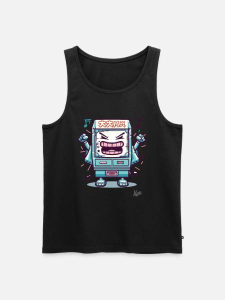 Hauska arcade-videopelilaatikko on - Miesten premium luomu-tanktoppi - musta