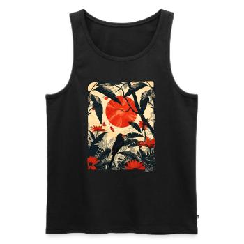 Plants, Jungle and Birds - Men's Premium Organic Tank Top - black - Front - AI Model Male 178 light (178cm)