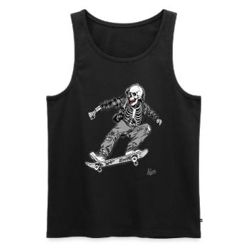 Skateur sale et méchant avec un crâne - Débardeur bio Premium Homme - noir - Devant - AI Model Male 178 light (178cm)