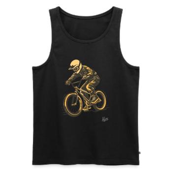 Retro Vintage Old-School BMX - Männer Premium Bio Tank Top - Schwarz - Vorne - Michal (187cm)