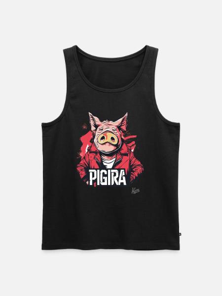 A-Kira: 90s Anime Movie Parody – Pig the Pigira - Men's Premium Organic Tank Top - black