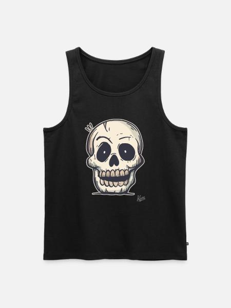 Funny Simple Skull - Men's Premium Organic Tank Top - black