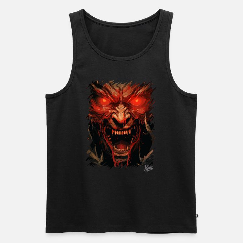 Evil Devil's Eyes: Monster Satan - Men's Premium Organic Tank Top - black