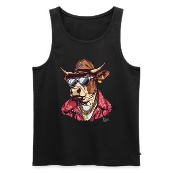 Super Cool Ranger Cowboy Bull - Débardeur bio Premium Homme - noir - Devant - AI Model Male 178 light (178cm)