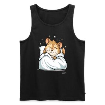 Small, cute, sleeping hamster - Men's Premium Organic Tank Top - black - Front - AI Model Male 178 light (178cm)