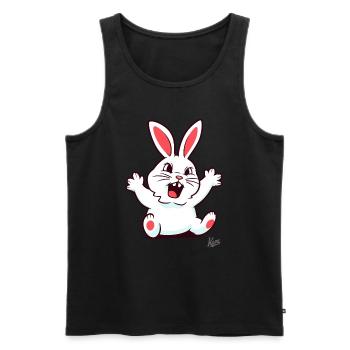 Dissatisfied: Nagging little white rabbit - Men's Premium Organic Tank Top - black - Front - AI Model Male 178 light (178cm)