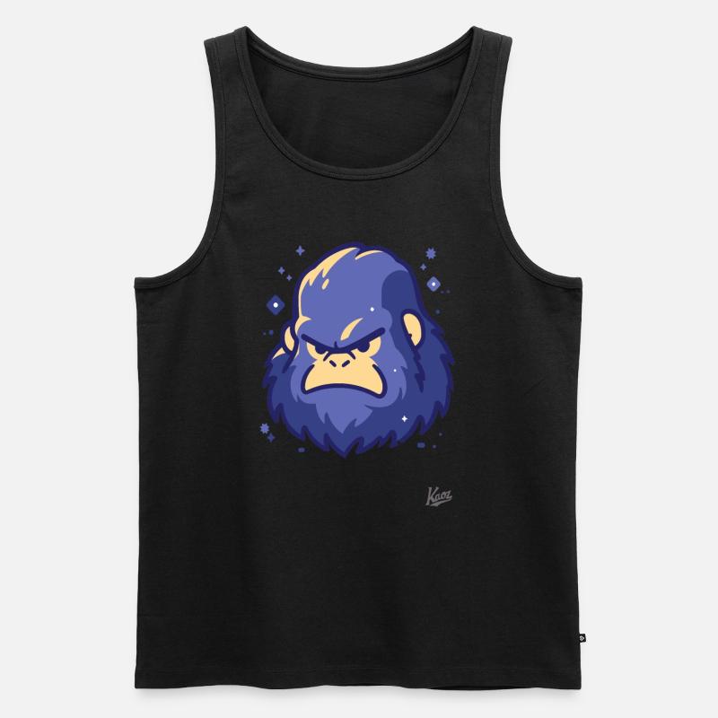 Der coole, blaue Yeti-Sasquatch - Männer Premium Bio Tank Top - Schwarz