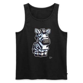 Pixel Gamer Zèbre - Débardeur bio Premium Homme - noir - Devant - AI Model Male 178 light (178cm)