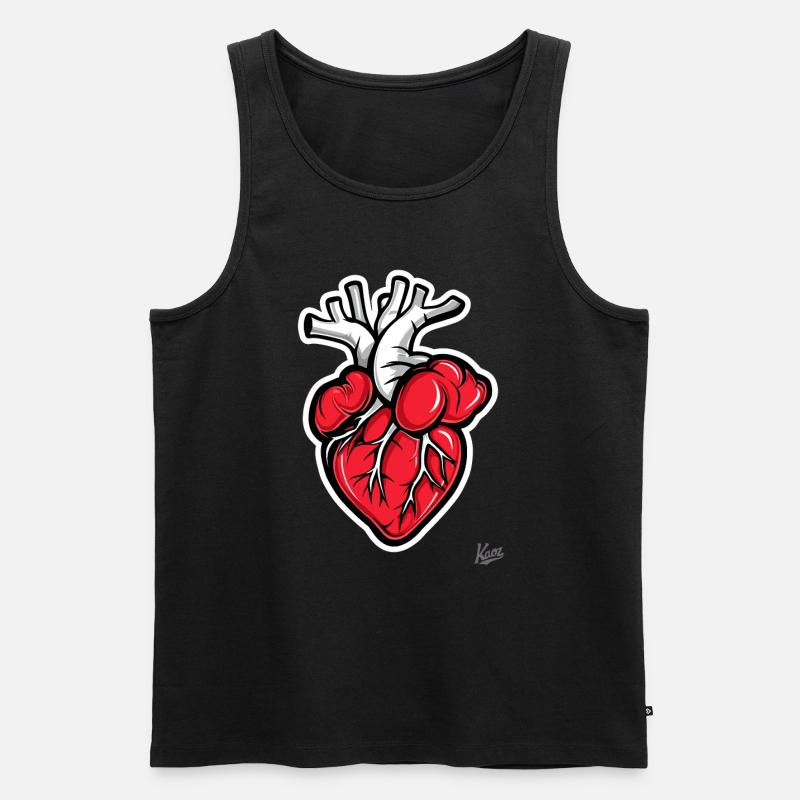 Anatomie Herz - Männer Premium Bio Tank Top - Schwarz