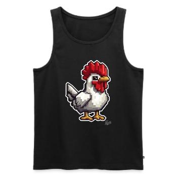 Farm Chicken and Rooster - Men's Premium Organic Tank Top - black - Front - Michal (187cm)