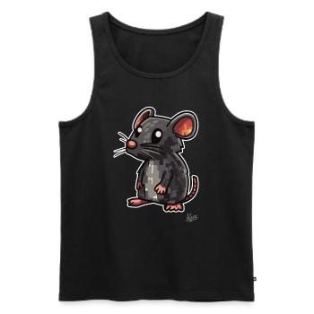 Funny Rat Mouse - Men's Premium Organic Tank Top - black - Front - AI Model Male 178 light (178cm)