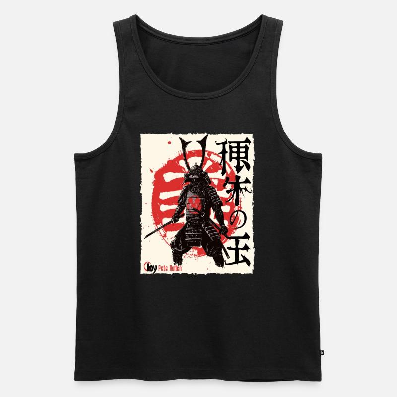 Japanese Edo Samurai - Men's Premium Organic Tank Top - black