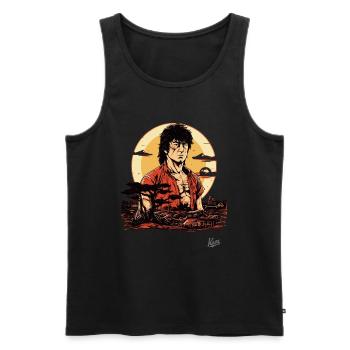 Japanischer Action-Held: Kampfkunst-Meister - Männer Premium Bio Tank Top - Schwarz - Vorne - AI Model Male 178 light (178cm)