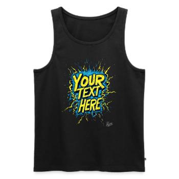 Your text Your style: Create your own design - Men's Premium Organic Tank Top - black - Front - AI Model Male 178 light (178cm)