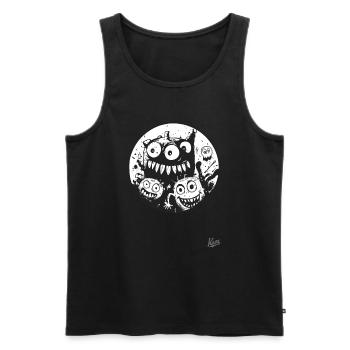 Ink and funny monsters - Men's Premium Organic Tank Top - black - Front - AI Model Male 178 light (178cm)