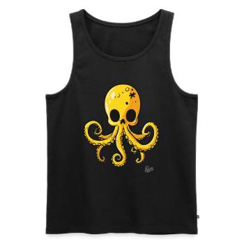 Yellow Skull Octopus Cartoon - Men's Premium Organic Tank Top - black - Front - AI Model Male 178 light (178cm)