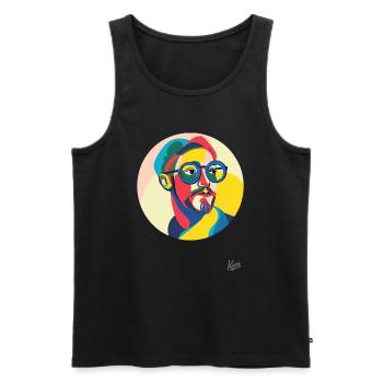 Zeitgenössische Kunst eines modernen Mannes - Männer Premium Bio Tank Top - Schwarz - Vorne - AI Model Male 178 light (178cm)
